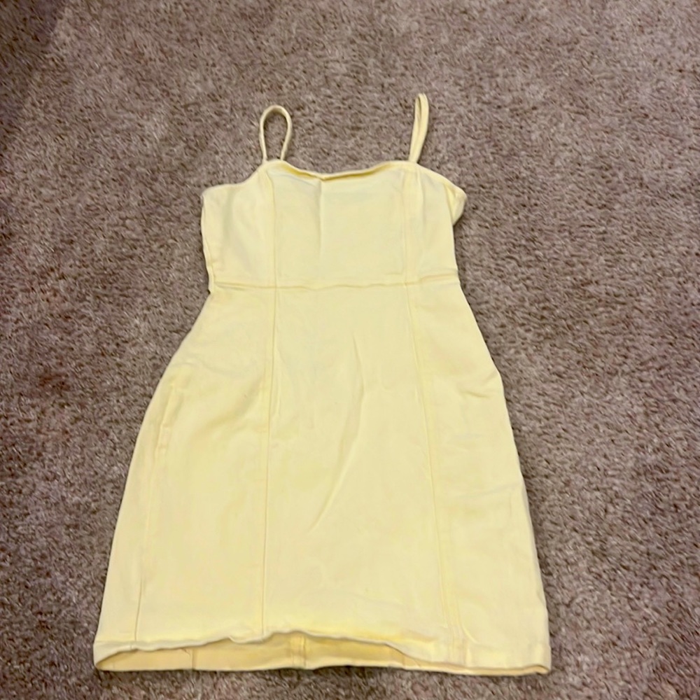 Yellow denim mini dress. Size: 4 (runs small)